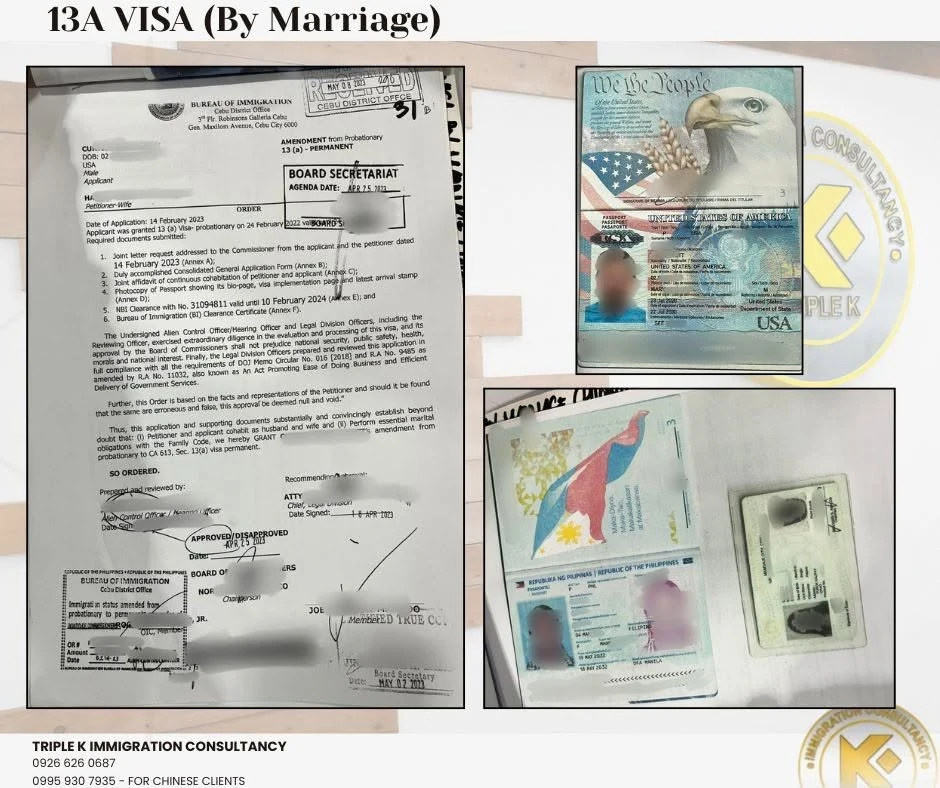 Approved permanent 13A visa by marriage case documents